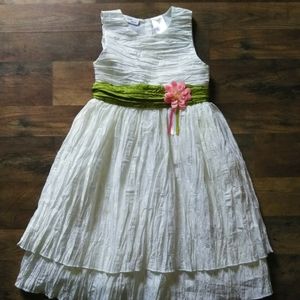 Beri Blue Flower Girl Dress Girl's Size: 8